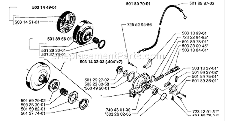 Page D Diagram and Parts List for 3120 1996-01 Husqvarna Chainsaw
