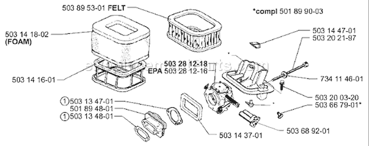 Page A Diagram and Parts List for 3120 2000-02 Husqvarna Chainsaw