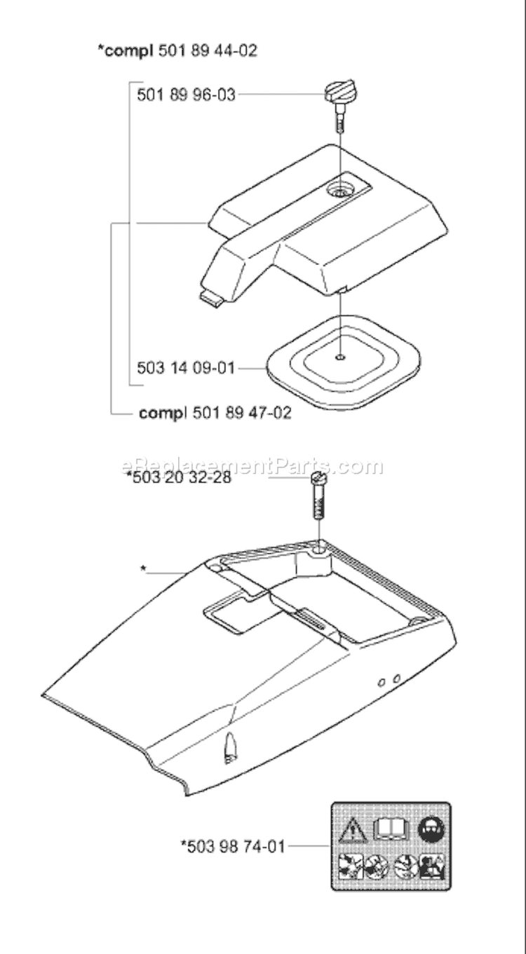 Page N Diagram and Parts List for 3120 2001-09 Husqvarna Chainsaw