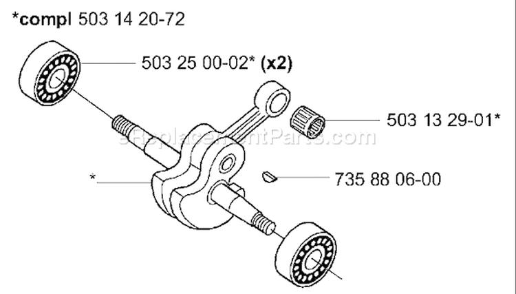 Page F Diagram and Parts List for 3120 2001-09 Husqvarna Chainsaw