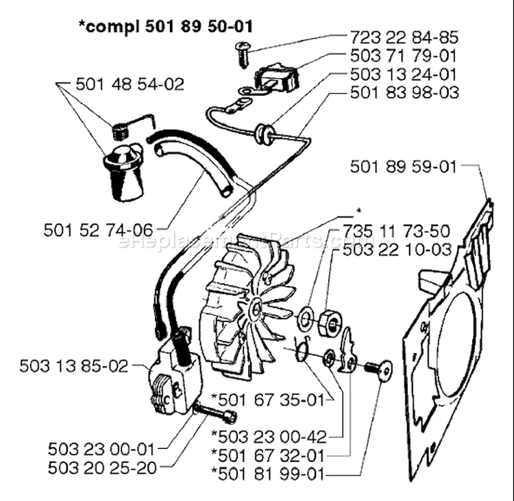 Page G Diagram and Parts List for 3120EPA 3120 EPA 1998-03 Husqvarna Chainsaw