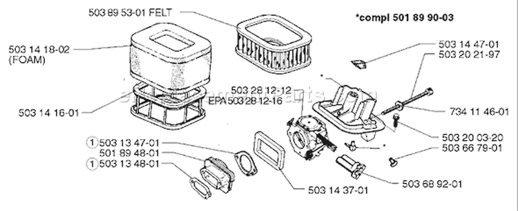 Page I Diagram and Parts List for 3120EPA 3120 EPA 1998-03 Husqvarna Chainsaw