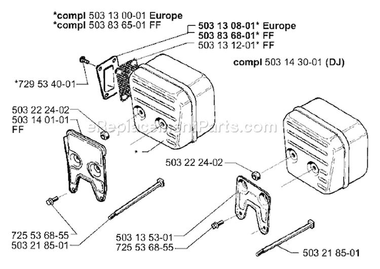 Page J Diagram and Parts List for 3120EPA 3120 EPA 2000-02 Husqvarna Chainsaw
