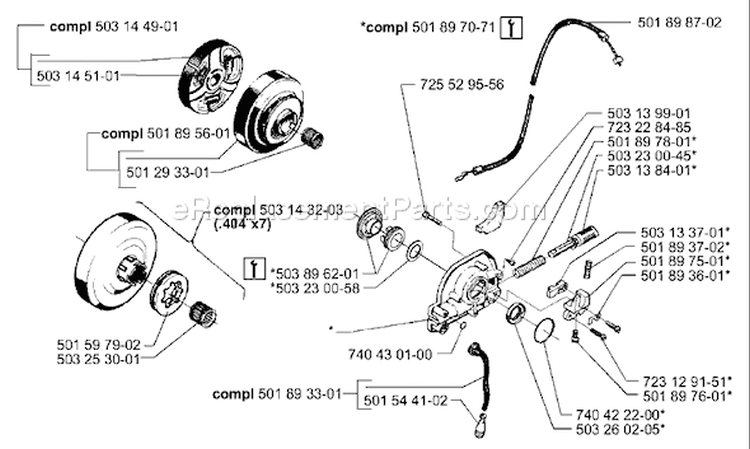 Page K Diagram and Parts List for 3120EPA 3120 EPA 2000-02 Husqvarna Chainsaw