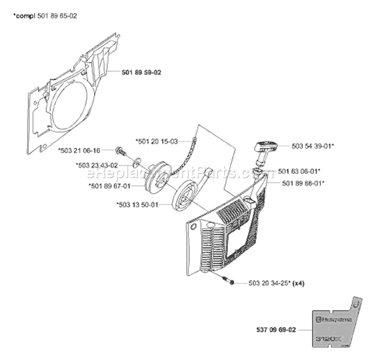 Page N Diagram and Parts List for 3120K 3120 K 2001-06 Husqvarna Concrete Saw