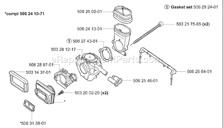 Page C Diagram and Parts List for 3120K 3120 K 2001-06 Husqvarna Concrete Saw