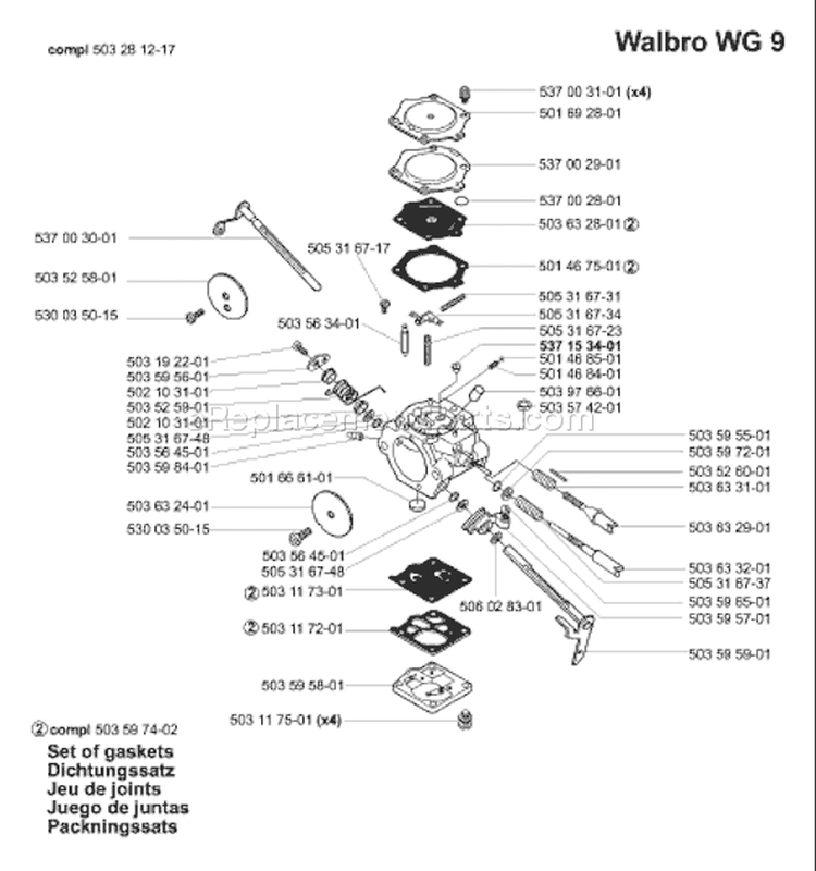 Page D Diagram and Parts List for 3120K 3120 K 2001-06 Husqvarna Concrete Saw