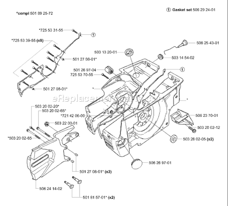 Page F Diagram and Parts List for 3120K 3120 K 2001-06 Husqvarna Concrete Saw