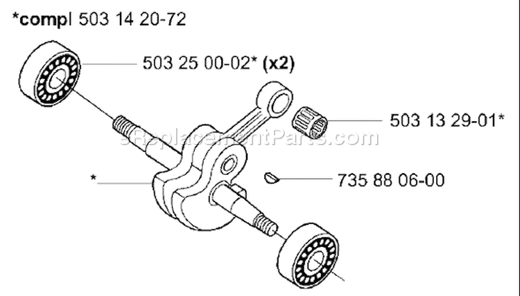 Page G Diagram and Parts List for 3120K 3120 K 2001-06 Husqvarna Concrete Saw