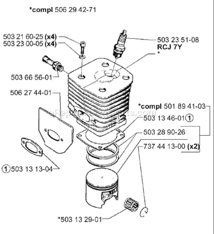 Page K Diagram and Parts List for 3120K 3120 K 2000-02 Husqvarna Concrete Saw