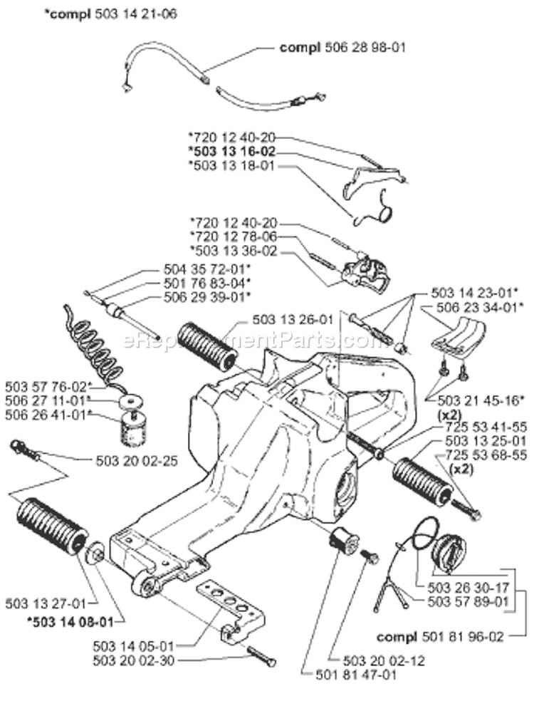 Page M Diagram and Parts List for 3120K 3120 K 2000-02 Husqvarna Concrete Saw