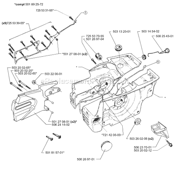 Page F Diagram and Parts List for 3120K 3120 K 2000-02 Husqvarna Concrete Saw