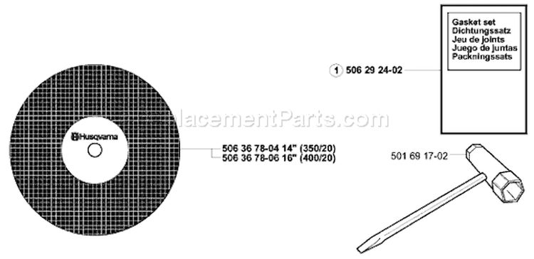 Page A Diagram and Parts List for 3120 K EPA 2003-10 Husqvarna Concrete Saw