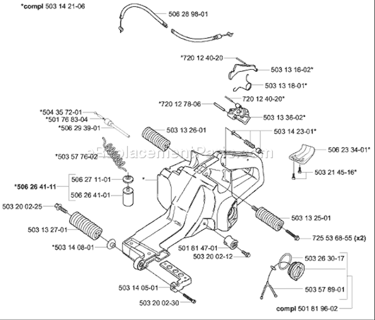 Page J Diagram and Parts List for 3120 K EPA 2003-10 Husqvarna Concrete Saw