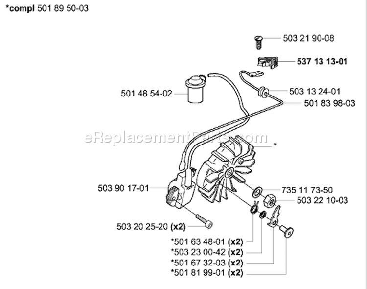 Page K Diagram and Parts List for 3120 K EPA 2003-10 Husqvarna Concrete Saw