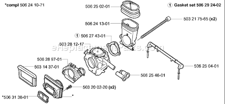 Page C Diagram and Parts List for 3120 K EPA 2003-10 Husqvarna Concrete Saw