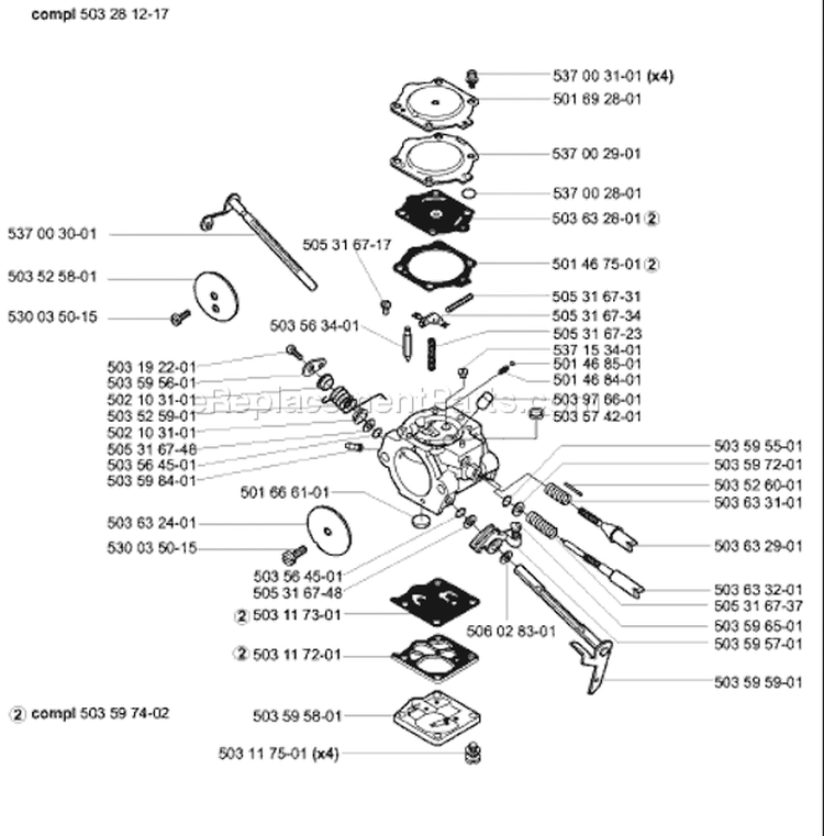 Page D Diagram and Parts List for 3120 K EPA 2003-10 Husqvarna Concrete Saw