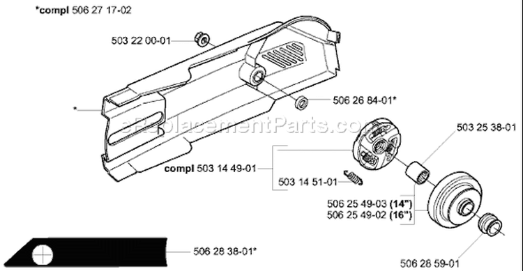 Page E Diagram and Parts List for 3120 K EPA 2003-10 Husqvarna Concrete Saw