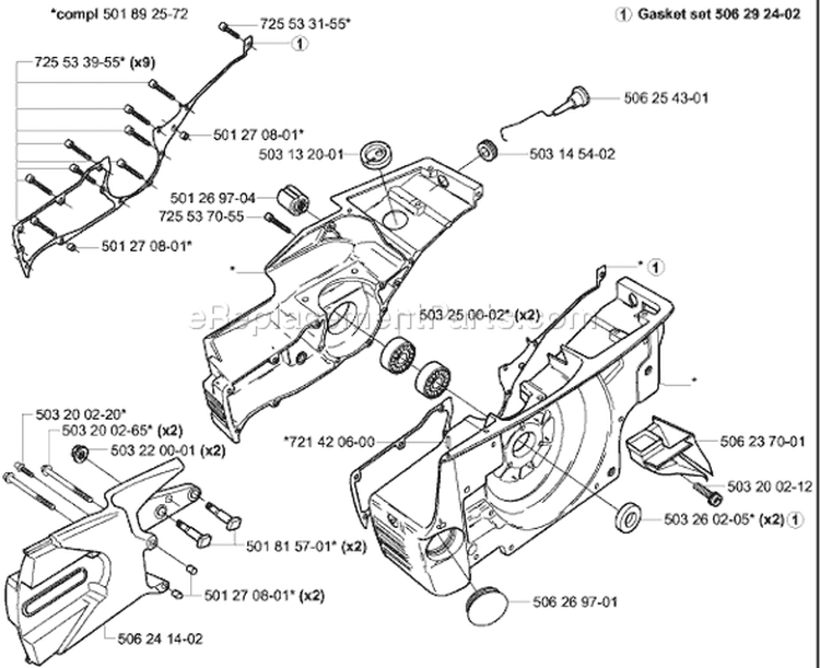 Page F Diagram and Parts List for 3120 K EPA 2003-10 Husqvarna Concrete Saw
