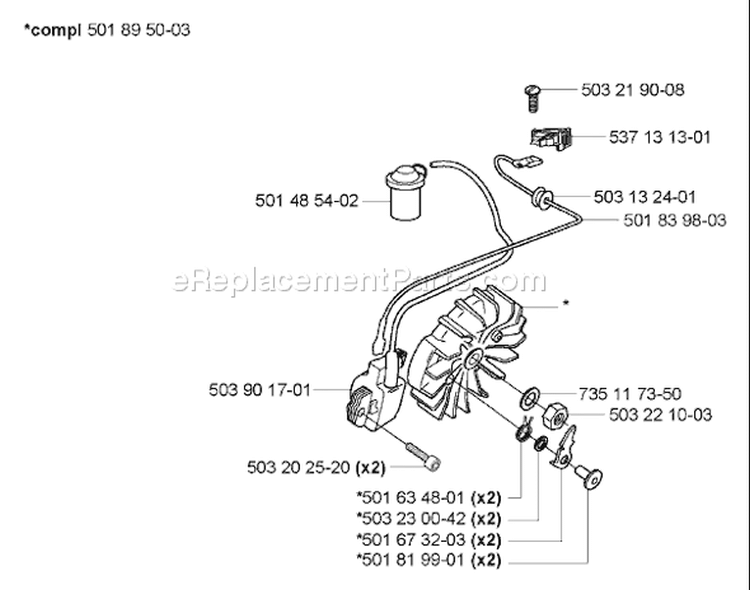 Page K Diagram and Parts List for 3120 K EPA 2005-05 Husqvarna Concrete Saw