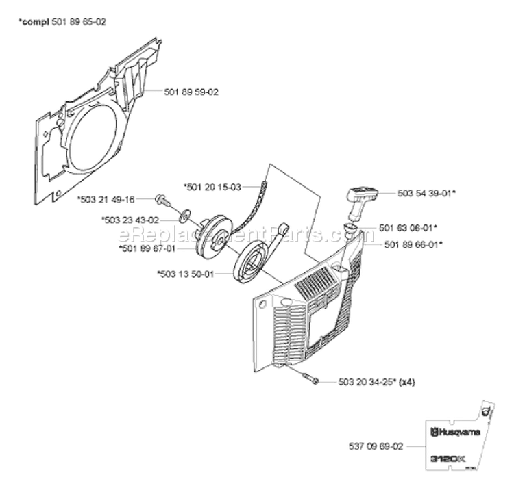 Page N Diagram and Parts List for 3120 K EPA 2005-05 Husqvarna Concrete Saw