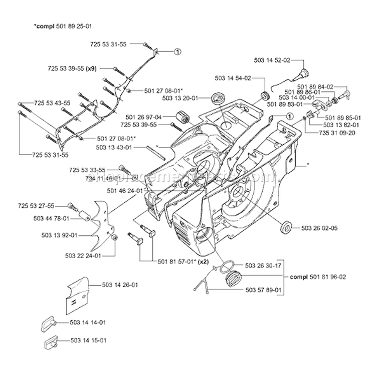 Page E Diagram and Parts List for 3120XP 3120 XP 2003-11 Husqvarna Chainsaw