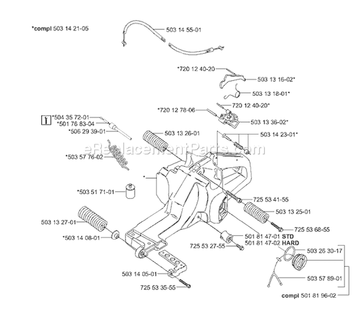 Page H Diagram and Parts List for 3120XP 3120 XP 2003-11 Husqvarna Chainsaw