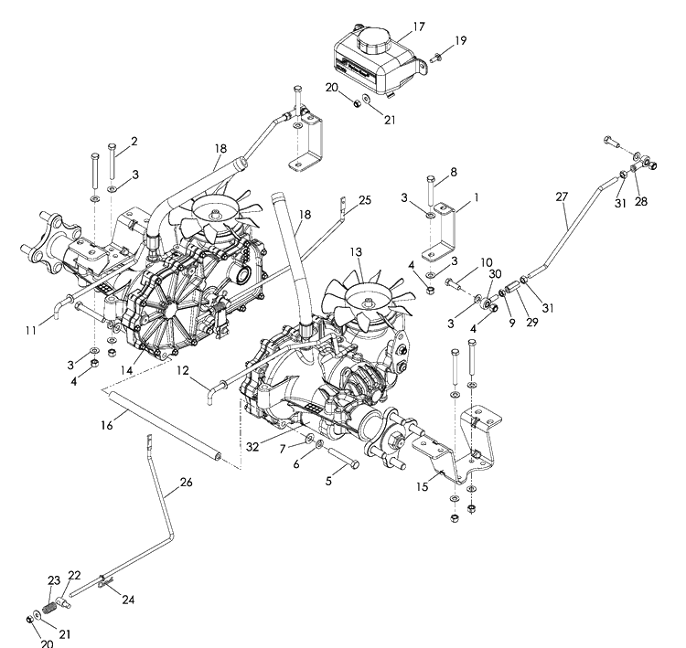 Hydraulic Pump - Motor Diagram and Parts List for EZ4824K (966038201)(2009-01) Husqvarna Lawn Mower