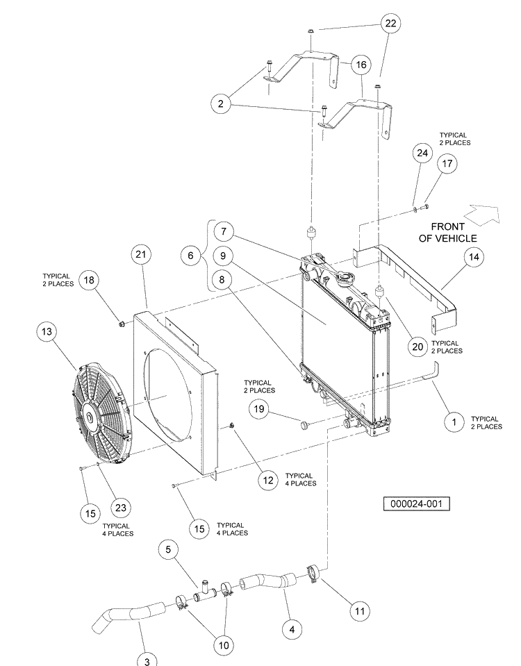 Radiator Diagram and Parts List for HUV4420G 2006-11 Husqvarna Lawn Tractor