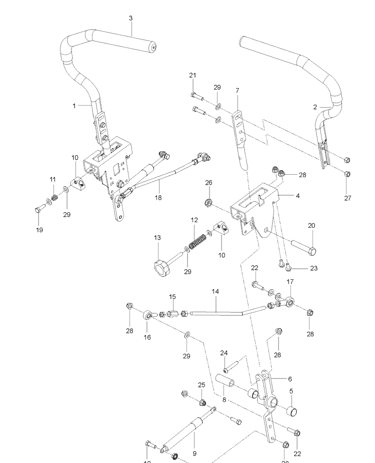Steering 2 Diagram and Parts List for MZ48 (96766590100)(2017-02) Husqvarna Lawn Mower