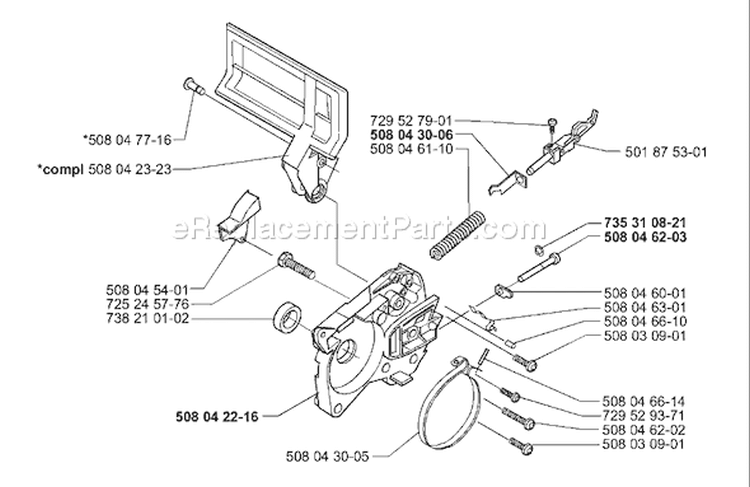 Page A Diagram and Parts List for 316 2000-02 Husqvarna Chainsaw