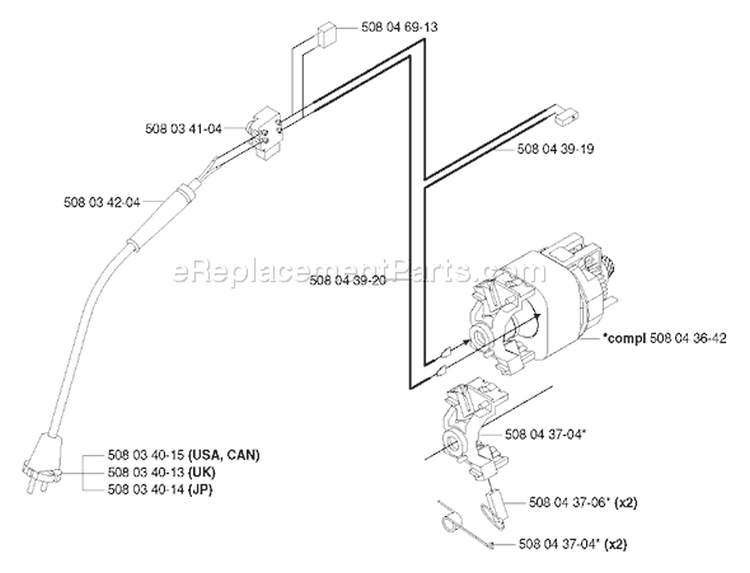 Page D Diagram and Parts List for 316 2003-01 Husqvarna Chainsaw