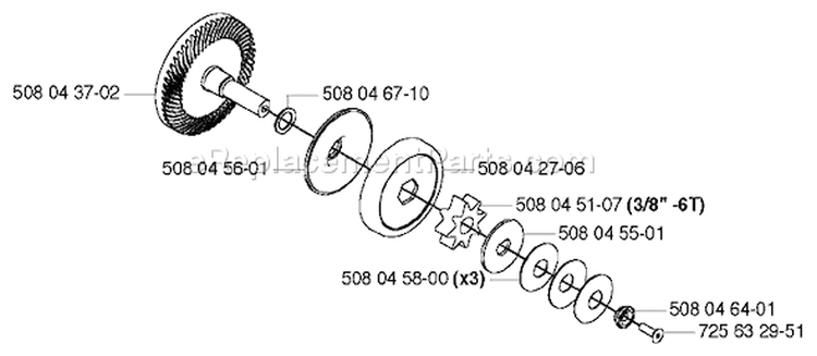 Page B Diagram and Parts List for 316 2003-08 Husqvarna Chainsaw