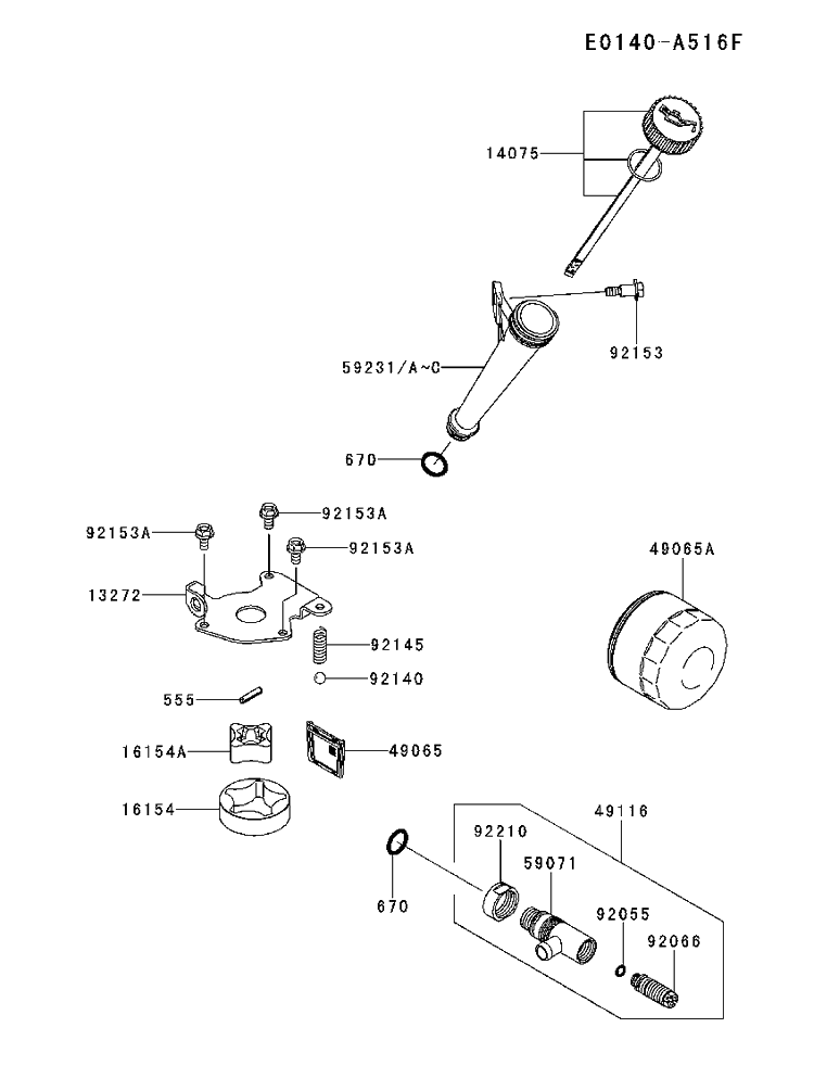 Lubrication Diagram and Parts List for FR691V-DS15 2017-09 Husqvarna Engine