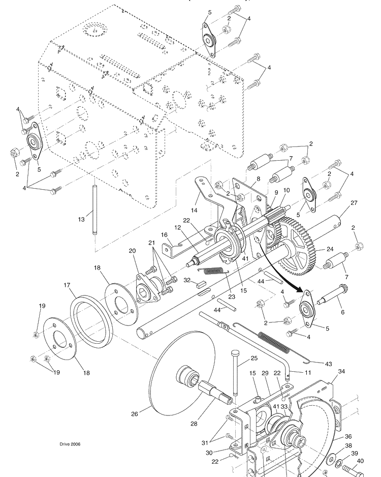 Drive Diagram and Parts List for 924SBE (96193002202)(2007-10) Husqvarna Snow Blower