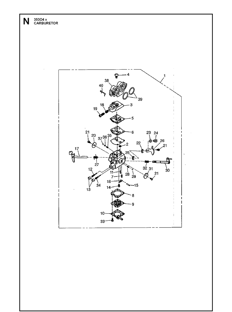 Carburetor Diagram and Parts List for 35304 2009-08 Husqvarna Lawn Tractor Accessories