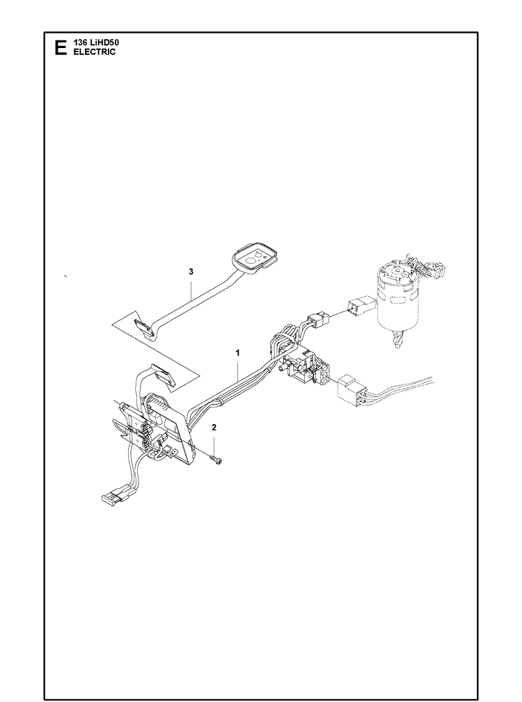 Electrical Diagram and Parts List for 136LIHD50  Husqvarna Hedge Trimmer