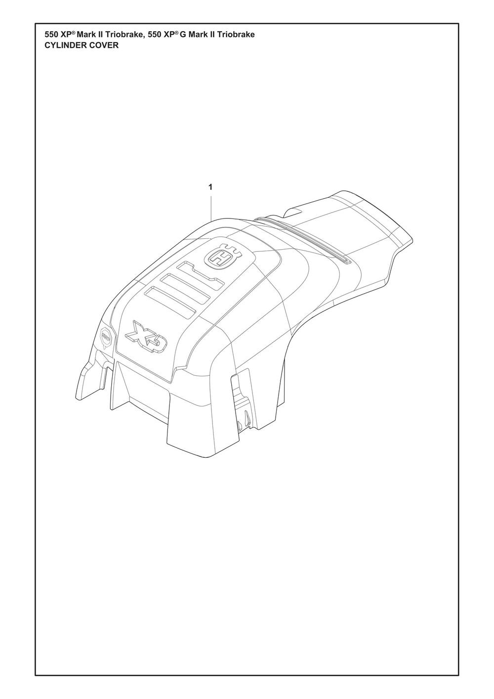Cylinder Cover Diagram and Parts List for 550XPMARKIITRIOBRAKE  Husqvarna Chainsaw