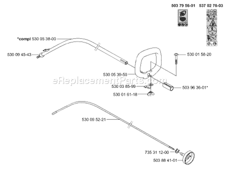 Page L Diagram and Parts List for 322C 322 C 2000-04 Husqvarna Trimmer