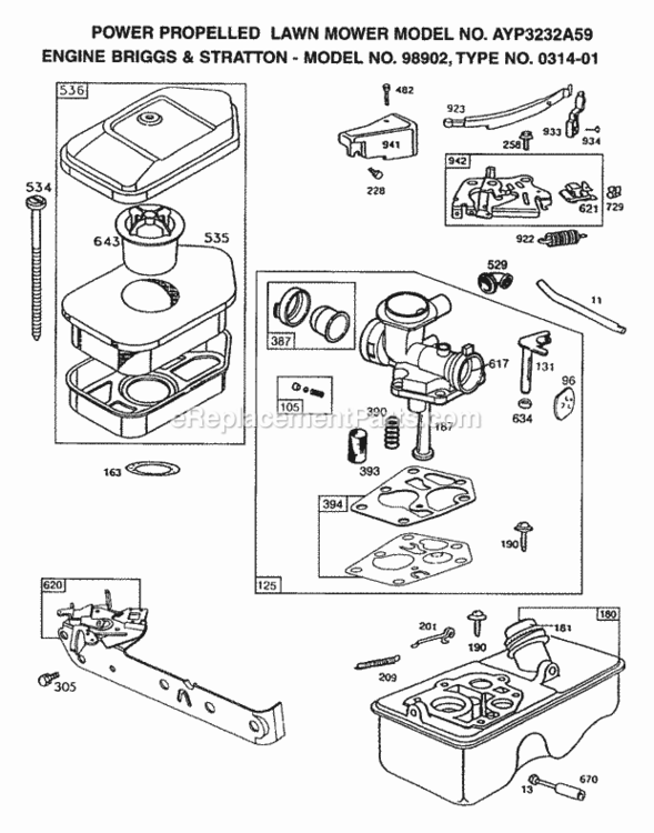 Page B Diagram and Parts List for 3232A59 1999 And Before Husqvarna Lawn Mower