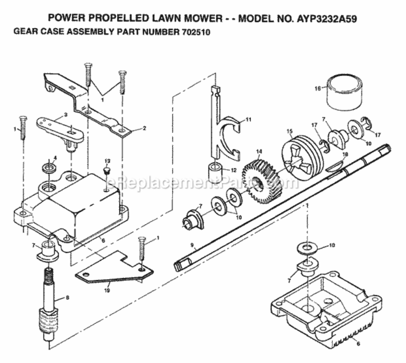 Page C Diagram and Parts List for 3232A59 1999 And Before Husqvarna Lawn Mower