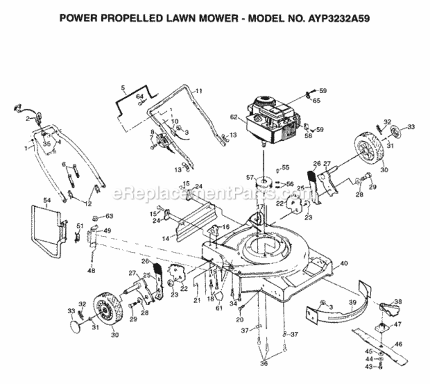 Page D Diagram and Parts List for 3232A59 1999 And Before Husqvarna Lawn Mower