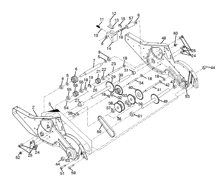 Transmission Diagram and Parts List for DRT900E 2013-03 Husqvarna Cultivator