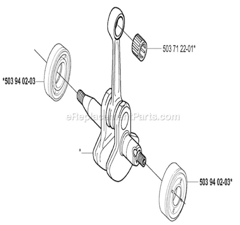 Crankshaft Diagram and Parts List for 323L 2005-05 Husqvarna Trimmer