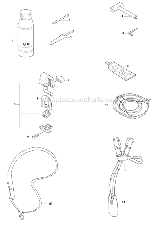 Accessories Diagram and Parts List for 323L 2008-03 Husqvarna Trimmer