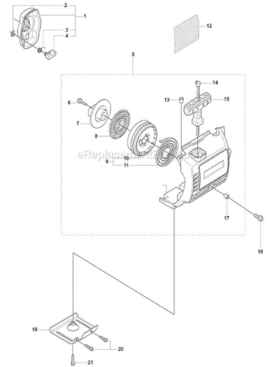 Starter_1 Diagram and Parts List for 323L 2008-03 Husqvarna Trimmer