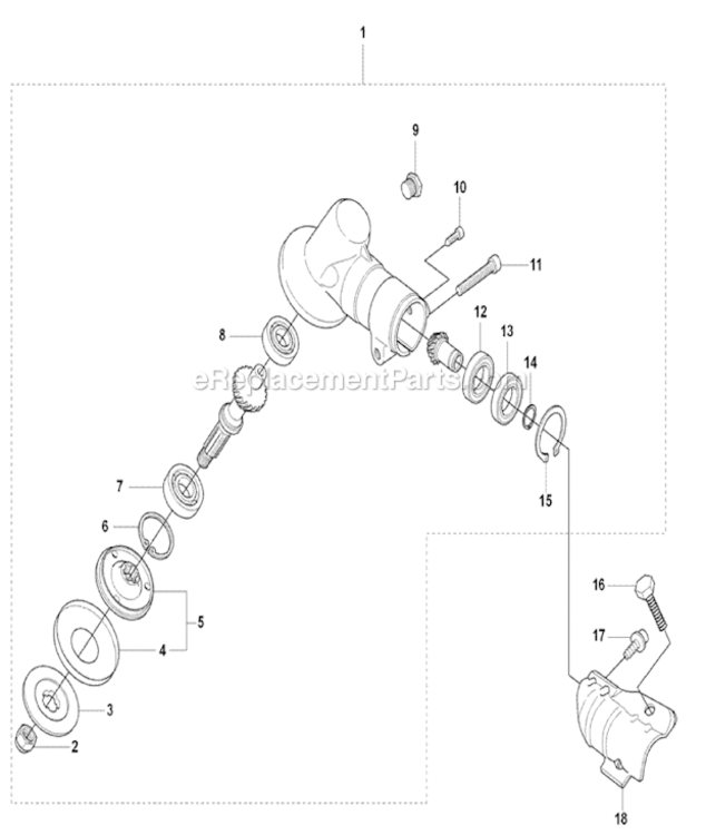 Bevel_Gear Diagram and Parts List for 323L 2008-03 Husqvarna Trimmer