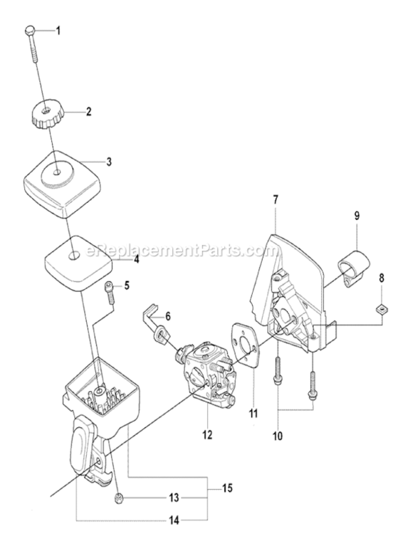 Carburetor_And_Air_Filter Diagram and Parts List for 323L 2008-03 Husqvarna Trimmer