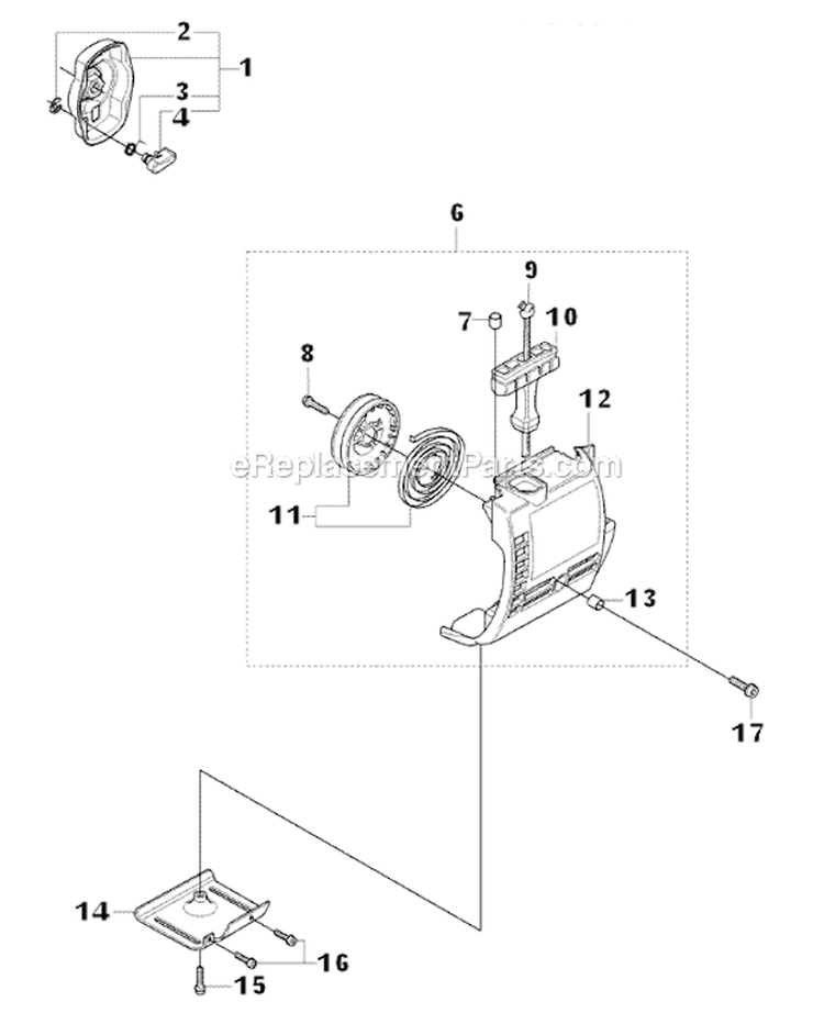 Page P Diagram and Parts List for 323L  Husqvarna Hedge Trimmer