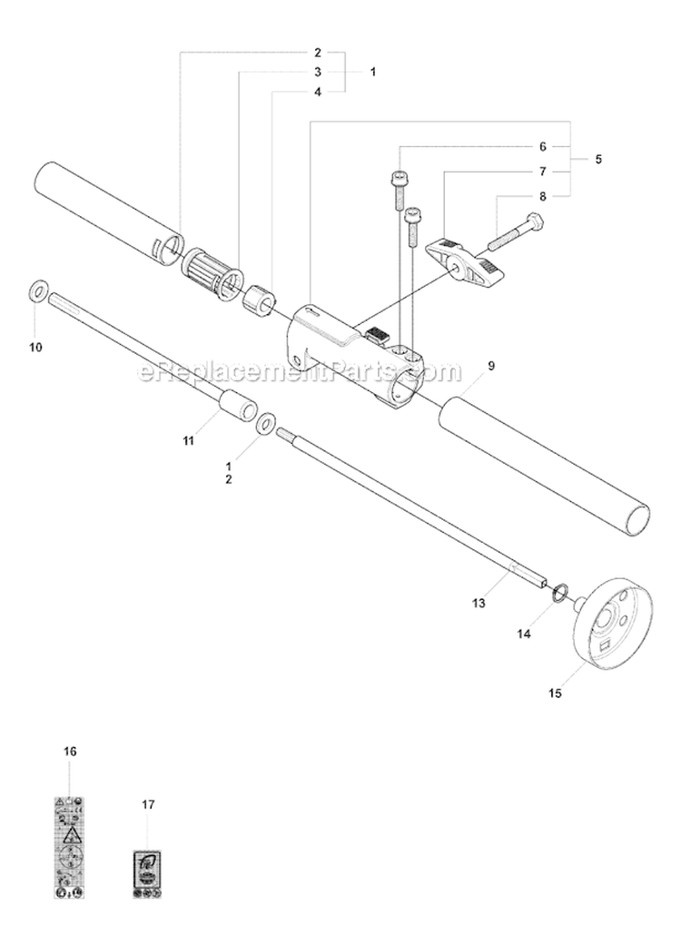 Shaft Diagram and Parts List for 323RII 2008-03 Husqvarna Brush Cutter